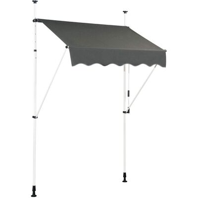 Toldo ajustable de balcón de Costway - Sombrilla retráctil - Gris - Jardín, 150cm Toldo ajustable de balcón de Costway - Sombrilla retráctil - Gris - Jardín, 150cm