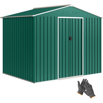 Outsunny Caseta De Jardín Exterior 3,6 M², 236x171x191 Cm, Con Puertas Correderas Y Ranuras De Ventilación, Para Almacenaje De Herramientas, Verde Outsunny Caseta De Jardín Exterior 3,6 M², 236x171x191 Cm, Con Puertas Correderas Y Ranuras De Ventilación, Para Almacenaje De Herramientas, Verde