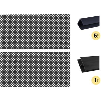 NORTENE Pack Instalación Horizontal 2 Celosías Pvc 18 Mm Antracita Con Perfiles Y Unión 1x2 M NORTENE Pack Instalación Horizontal 2 Celosías Pvc 18 Mm Antracita Con Perfiles Y Unión 1x2 M