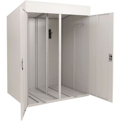 DÉCOSHOP26 Araje Para 2 Bicicletas Cobertizo Para Bicicletas Con Cerradura De Metal Con Soportes De Pared 213x158x125 Cm Gris Claro 04000904 DÉCOSHOP26 Araje Para 2 Bicicletas Cobertizo Para Bicicletas Con Cerradura De Metal Con Soportes De Pared 213x158x125 Cm Gris Claro 04000904
