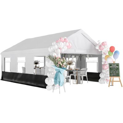 Outsunny Carpa Para Fiesta 4x6 M, Con Estructura Acero Galvanizado, Paredes Extraíbles, 2 Puertas Con Cremallera, Ventanas, Upf30+, Para Boda, Gris Outsunny Carpa Para Fiesta 4x6 M, Con Estructura Acero Galvanizado, Paredes Extraíbles, 2 Puertas Con Cremallera, Ventanas, Upf30+, Para Boda, Gris