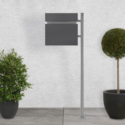 Ecd Germany Buzón Autoportante De Acero Inoxidable Antracita Exterior Con Soporte Poste Plateado 120cm Casillero Moderno Con Compartimento Para Periódicos Y Cerradura Con 2 Llaves Incluidas Ecd Germany Buzón Autoportante De Acero Inoxidable Antracita Exterior Con Soporte Poste Plateado 120cm Casillero Moderno Con Compartimento Para Periódicos Y Cerradura Con 2 Llaves Incluidas