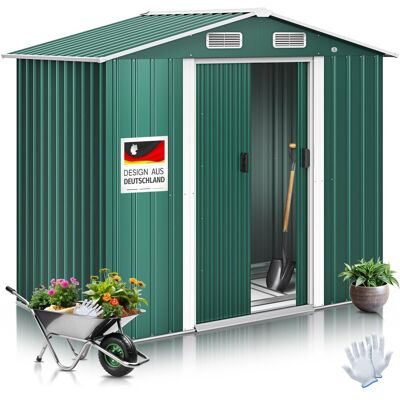 Kesser® Caseta De Jardín Xl De Metal Con Cimentación - 4,2 M³, Verde Kesser® Caseta De Jardín Xl De Metal Con Cimentación - 4,2 M³, Verde