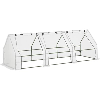 OEM Invernadero De Exterior Invernadero De Jardín 270x90x90 Cm Tipo Caseta Con 3 Ventanas Marco De Acero Y Cubierta De Pe 140g/㎡ Para Cultivo Plantas Flores Tomates Blanco OEM Invernadero De Exterior Invernadero De Jardín 270x90x90 Cm Tipo Caseta Con 3 Ventanas Marco De Acero Y Cubierta De Pe 140g/㎡ Para Cultivo Plantas Flores Tomates Blanco