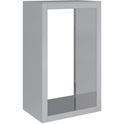 HELLOSHOP26 Leñero 60 X 40 X 100 Cm Acero Galvanizado Gris 020043723 HELLOSHOP26 Leñero 60 X 40 X 100 Cm Acero Galvanizado Gris 020043723