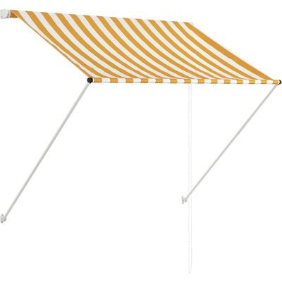 Toldo Retráctil 150x150 Cm Amarillo Y Blanco Vidaxl Toldo Retráctil 150x150 Cm Amarillo Y Blanco Vidaxl