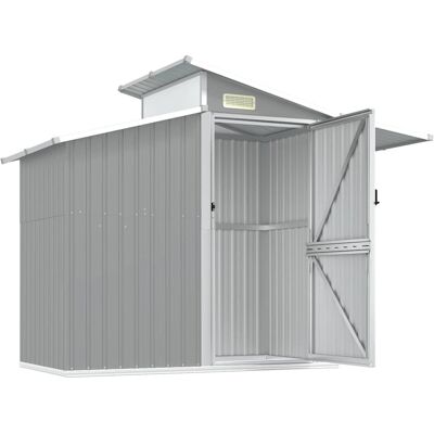Cobertizo De Jardín Acero Galvanizado Gris 270x130x208,5 Cm Vidaxl Cobertizo De Jardín Acero Galvanizado Gris 270x130x208,5 Cm Vidaxl
