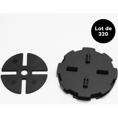 MCCOVER Lote De 320 Plots Regulables 10-15 Mm Para Losas Y Baldosas Con Cuñas Antirruido De 97 Mm - Negro MCCOVER Lote De 320 Plots Regulables 10-15 Mm Para Losas Y Baldosas Con Cuñas Antirruido De 97 Mm - Negro