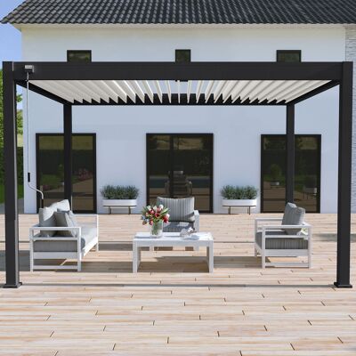 Pérgola Bioclimática Autoportante Ombrea Vs 3x4m - Negro/blanco Pérgola Bioclimática Autoportante Ombrea Vs 3x4m - Negro/blanco