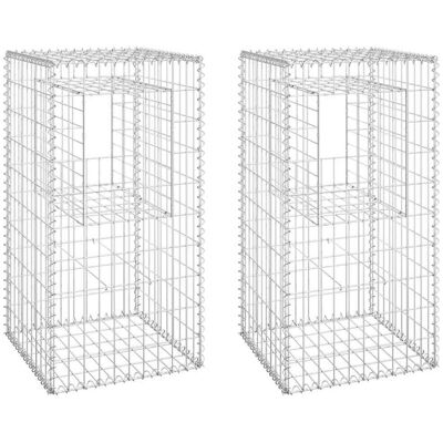 Vidaxl - Cestas Postes De Gaviones 2 Unidades Hierro 50x50x100 Cm Vidaxl - Cestas Postes De Gaviones 2 Unidades Hierro 50x50x100 Cm