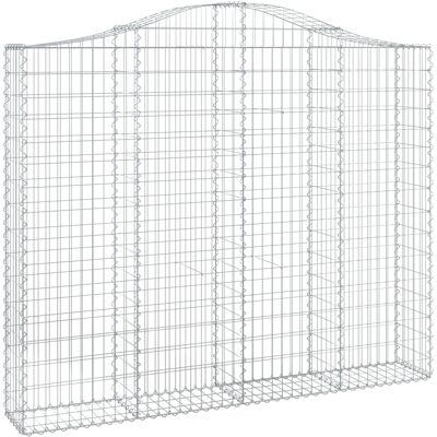 Maisonchic - Cesta Gabbione de Jardín - Plateado - 200x30x160/180 cm Maisonchic - Cesta Gabbione de Jardín - Plateado - 200x30x160/180 cm