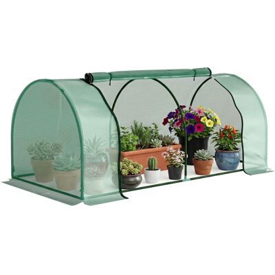 JHY DESIGN Invernadero, Invernadero Climatizado Con Puerta, Estructura Fría, Refugio Para Plantas, Cultivo De Plantas, Acero, Plástico, 200 X 100 X 80 Cm, Verde JHY DESIGN Invernadero, Invernadero Climatizado Con Puerta, Estructura Fría, Refugio Para Plantas, Cultivo De Plantas, Acero, Plástico, 200 X 100 X 80 Cm, Verde