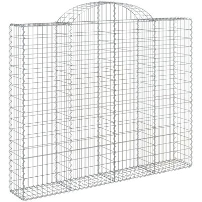 HELLOSHOP26 Cesta De Gaviones Valla Jaula Muro De Contención Arqueado 200 X 30 X 160/180 Cm Hierro Galvanizado Plata 020040000 HELLOSHOP26 Cesta De Gaviones Valla Jaula Muro De Contención Arqueado 200 X 30 X 160/180 Cm Hierro Galvanizado Plata 020040000