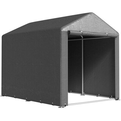 HELLOSHOP26 Cobertizo De Jardín Almacenamiento Para Bicicletas 160 X 218 X 172 Cm Puerta Con Cremallera Impermeable Contemporáneo Elegante De Polietileno Gris Oscuro 210005475 HELLOSHOP26 Cobertizo De Jardín Almacenamiento Para Bicicletas 160 X 218 X 172 Cm Puerta Con Cremallera Impermeable Contemporáneo Elegante De Polietileno Gris Oscuro 210005475