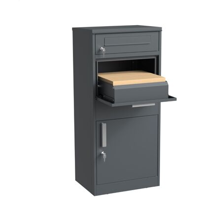 Bc-elec - Hxxpb005-2 Buz�n Con Compartimento Para Paquetes De Acero Galvanizado En Color Antracita Y Compartimento Independiente Para El Correo, 50x38x112cm Bc-elec - Hxxpb005-2 Buz�n Con Compartimento Para Paquetes De Acero Galvanizado En Color Antracita Y Compartimento Independiente Para El Correo, 50x38x112cm