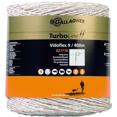 GALLAGHER - Vidoflex 9 Turboline Plus - Blanco - 400 m - Rope GALLAGHER - Vidoflex 9 Turboline Plus - Blanco - 400 m - Rope
