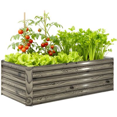 Outsunny Jardinera Exterior Grande Rectangular De Acero Galvanizado Con Base Abierta, Para Cultivar Plantas, Resistente A La Intemperie 180x90x57,5 Cm Outsunny Jardinera Exterior Grande Rectangular De Acero Galvanizado Con Base Abierta, Para Cultivar Plantas, Resistente A La Intemperie 180x90x57,5 Cm
