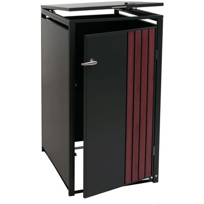 DÉCOSHOP26 Ueble De Almacenaje Con Tapa 122 X 68 X 84 Cm Metal Antracita Con Efecto Madera Oscura 04000935 DÉCOSHOP26 Ueble De Almacenaje Con Tapa 122 X 68 X 84 Cm Metal Antracita Con Efecto Madera Oscura 04000935