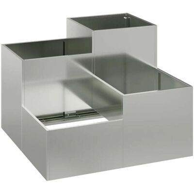 HELLOSHOP26 Macetero De Jardín Rectangular Moderno 80 X 80 X 60 Cm Diseño Minimalista Exterior De Acero Galvanizado Plateado 020052072 HELLOSHOP26 Macetero De Jardín Rectangular Moderno 80 X 80 X 60 Cm Diseño Minimalista Exterior De Acero Galvanizado Plateado 020052072