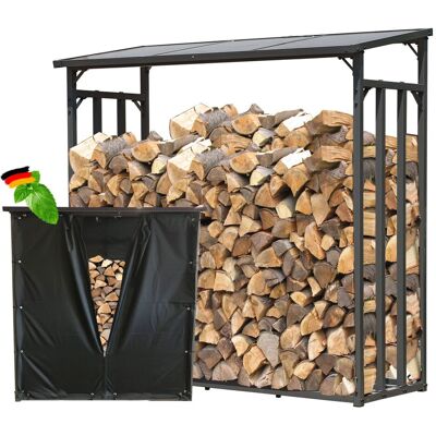 QUICK-STAR Metall Kaminholzregal Anthrazit 143 X 70 X 145 Cm Garten Kaminholzunterstand 1,4 M³ / 2 Srm Stapelhilfe Aussen Mit Wetterschutz Schwarz QUICK-STAR Metall Kaminholzregal Anthrazit 143 X 70 X 145 Cm Garten Kaminholzunterstand 1,4 M³ / 2 Srm Stapelhilfe Aussen Mit Wetterschutz Schwarz