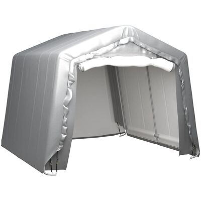 Tienda de almacenamiento vidaXL Estructura exterior gris acero Pabellón Cobertizo cochera - Tienda de almacenamiento Tienda de almacenamiento vidaXL Estructura exterior gris acero Pabellón Cobertizo cochera - Tienda de almacenamiento