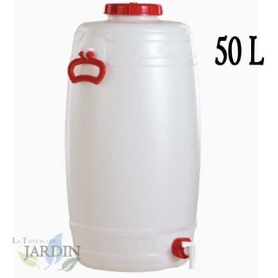 Graf - Barril De Polietileno Alimentario 50 Litros Para Liquidos Y Bebidas, 33x69 Cm Graf - Barril De Polietileno Alimentario 50 Litros Para Liquidos Y Bebidas, 33x69 Cm