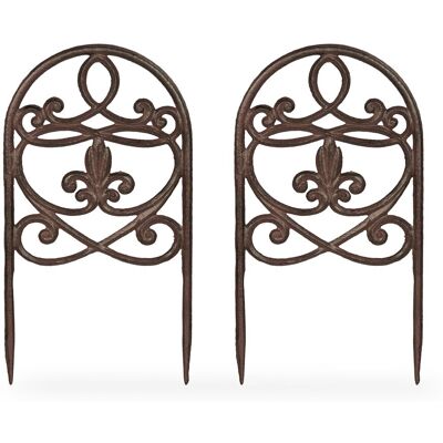 Relaxdays - 4-Panel Fence - Brown - Wrought iron - Fence Relaxdays - 4-Panel Fence - Brown - Wrought iron - Fence