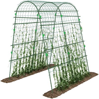 Outsunny Enrejado De Pepino 206 Cm, Enrejado De Jardín De Arco Para Plantas Trepadoras Al Aire Libre, Con Estructura De Acero Recubierta De Pe Y Red Outsunny Enrejado De Pepino 206 Cm, Enrejado De Jardín De Arco Para Plantas Trepadoras Al Aire Libre, Con Estructura De Acero Recubierta De Pe Y Red