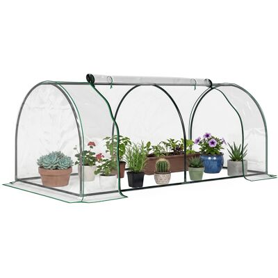 JHY DESIGN Invernadero Exterior De 200 X 100 X 80 Cm Con Estructura De Acero Y Cubierta De Pvc Transparente, Ideal Para El Cultivo De Tomates. JHY DESIGN Invernadero Exterior De 200 X 100 X 80 Cm Con Estructura De Acero Y Cubierta De Pvc Transparente, Ideal Para El Cultivo De Tomates.