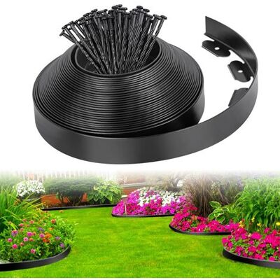 OEM Borde De Jardín Flexible De Plástico Negro De 10 M – Resistente A La Intemperie – Instalación Rápida Con 30 Estacas – Evita Desbordamientos OEM Borde De Jardín Flexible De Plástico Negro De 10 M – Resistente A La Intemperie – Instalación Rápida Con 30 Estacas – Evita Desbordamientos