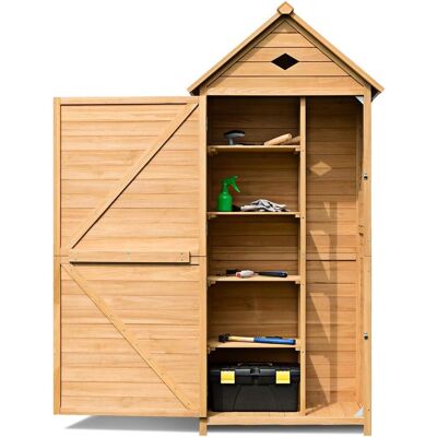 Costway Cobertizo De Jardín Caseta De Herramientas Gabinete De Madera 176 X 70 X 35,5cm Con Estantes Compartimiento De Almacenaje Costway Cobertizo De Jardín Caseta De Herramientas Gabinete De Madera 176 X 70 X 35,5cm Con Estantes Compartimiento De Almacenaje