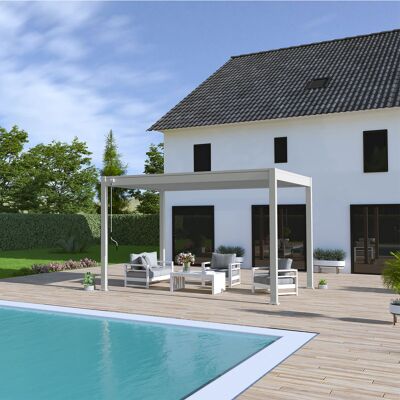 Pérgola Bioclimática Autoportante Ombrea Vs 3x4m - Gris Pérgola Bioclimática Autoportante Ombrea Vs 3x4m - Gris