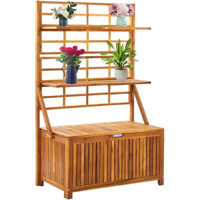 HELLOSHOP26 Caja De Almacenamiento Con Celosía 99 X 55 X 160cm Madera Maciza De Acacia 020012996 HELLOSHOP26 Caja De Almacenamiento Con Celosía 99 X 55 X 160cm Madera Maciza De Acacia 020012996
