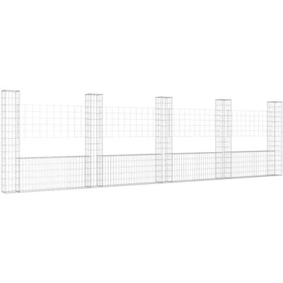 Cesta De Gaviones Forma De U 5 Postes De Hierro 500x20x150 Cm Vidaxl Cesta De Gaviones Forma De U 5 Postes De Hierro 500x20x150 Cm Vidaxl