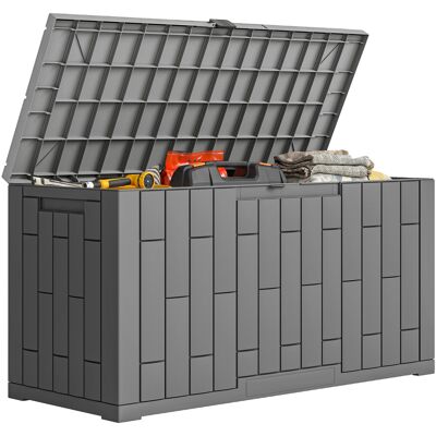 Outsunny Arcón Exterior Capacidad 227l, Baúl De Almacenaje Exterior Resistente Al Agua Y A Los Rayos Uv, Con Cerradura, 106,5x43x54,5 Cm, Gris Outsunny Arcón Exterior Capacidad 227l, Baúl De Almacenaje Exterior Resistente Al Agua Y A Los Rayos Uv, Con Cerradura, 106,5x43x54,5 Cm, Gris