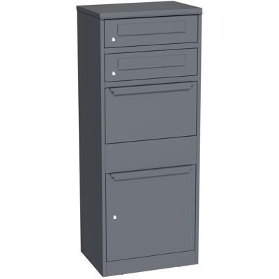 Bc-elec - Hxxpb005-2ma Buz�n Para Paquetes Xxl Con Doble Compartimento Para Correo, De Acero Galvanizado Antracita, 50 � 39 � 128 Cm Bc-elec - Hxxpb005-2ma Buz�n Para Paquetes Xxl Con Doble Compartimento Para Correo, De Acero Galvanizado Antracita, 50 � 39 � 128 Cm