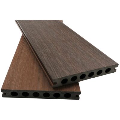 MCCOVER Tarima Exterior Composite Coextruida Supra - Doble Cara - Ámbar/roble Oscuro - 23 Mm X 14,5 Cm X 360 Cm MCCOVER Tarima Exterior Composite Coextruida Supra - Doble Cara - Ámbar/roble Oscuro - 23 Mm X 14,5 Cm X 360 Cm