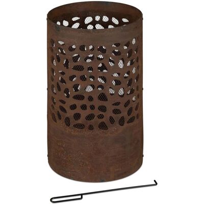 HELLOSHOP26 Brasero De Jardín Rústico Con Chispa 70 X 70 X 30 Cm Soporte Elevado Calefacción Exterior De Acero Corten 130011163 HELLOSHOP26 Brasero De Jardín Rústico Con Chispa 70 X 70 X 30 Cm Soporte Elevado Calefacción Exterior De Acero Corten 130011163