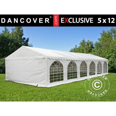 DANCOVER Carpa Para Fiestas Carpa Eventos Exclusive 5x12m Pvc, Blanco DANCOVER Carpa Para Fiestas Carpa Eventos Exclusive 5x12m Pvc, Blanco