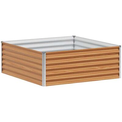 HELLOSHOP26 Macetero Cuadrado Elevado De 98 X 100 X 36 Cm Diseño Industrial Moderno Para Uso Exterior Acero Galvanizado Marrón Claro 020059045 HELLOSHOP26 Macetero Cuadrado Elevado De 98 X 100 X 36 Cm Diseño Industrial Moderno Para Uso Exterior Acero Galvanizado Marrón Claro 020059045