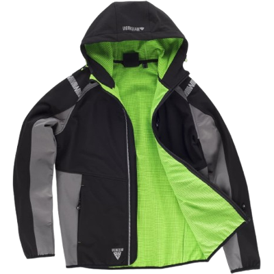 Workshell De Tejido Reciclado Workteam S7830 L Negro/gris/verde Flúor Workshell De Tejido Reciclado Workteam S7830 L Negro/gris/verde Flúor