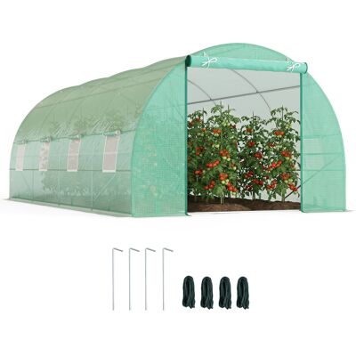JHY DESIGN Invernadero De Aluminio, Invernadero Para Tomates, Invernadero Climatizado, Túnel De Cultivo, Estructura Fría Con Ventana, Verde, 595 X 300 X 200 Cm JHY DESIGN Invernadero De Aluminio, Invernadero Para Tomates, Invernadero Climatizado, Túnel De Cultivo, Estructura Fría Con Ventana, Verde, 595 X 300 X 200 Cm