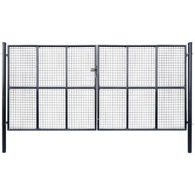 Vidaxl - Puerta De Jardín De Malla De Acero Galvanizado, 415 X 175 Cm, Gris Vidaxl - Puerta De Jardín De Malla De Acero Galvanizado, 415 X 175 Cm, Gris