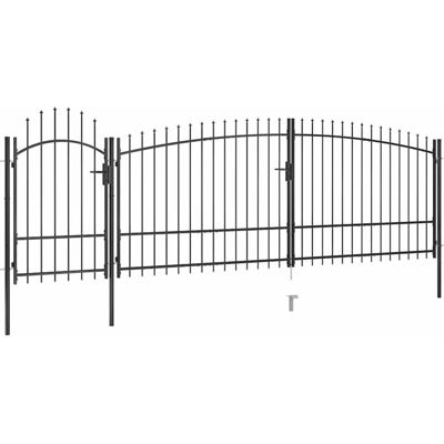 Puerta De Valla De Jardín Con Punta De Lanza 5x2,25 M Negro Vidaxl Puerta De Valla De Jardín Con Punta De Lanza 5x2,25 M Negro Vidaxl