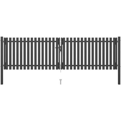 Vidaxl - Puerta De Valla Del Jardín De Acero Gris Antracita 4x1,25 Cm Vidaxl - Puerta De Valla Del Jardín De Acero Gris Antracita 4x1,25 Cm