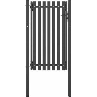 Puerta De Valla Del Jardín De Acero Gris Antracita 1x2,25 Cm Vidaxl Puerta De Valla Del Jardín De Acero Gris Antracita 1x2,25 Cm Vidaxl