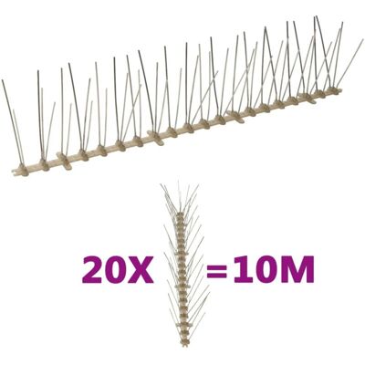 Vidaxl - Set De 5 Hileras De Pinchos Contra Pájaros Y Palomas 20 Uds 10m Vidaxl - Set De 5 Hileras De Pinchos Contra Pájaros Y Palomas 20 Uds 10m