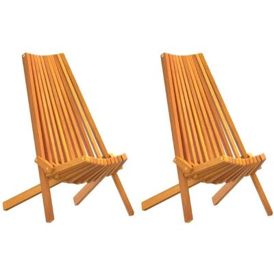 Vidaxl Sillas de Jardín - 2 pcs Plegables de Madera de Acacia Maciza Vidaxl Sillas de Jardín - 2 pcs Plegables de Madera de Acacia Maciza
