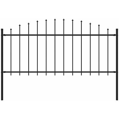 Vidaxl - Valla De Jardín Con Puntas Acero Negro (0,5-0,75)x1,7 M Vidaxl - Valla De Jardín Con Puntas Acero Negro (0,5-0,75)x1,7 M