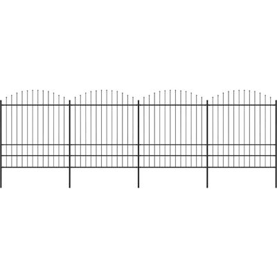 Vidaxl - Valla De Jardín Con Punta De Lanza De Acero 714,5x200 Cm Negra Vidaxl - Valla De Jardín Con Punta De Lanza De Acero 714,5x200 Cm Negra
